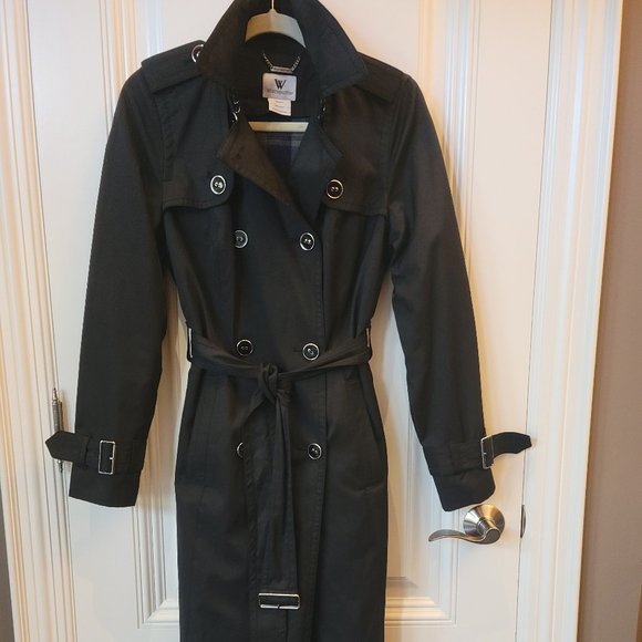 Worthington Black Trench Coat - Picture 1 of 14